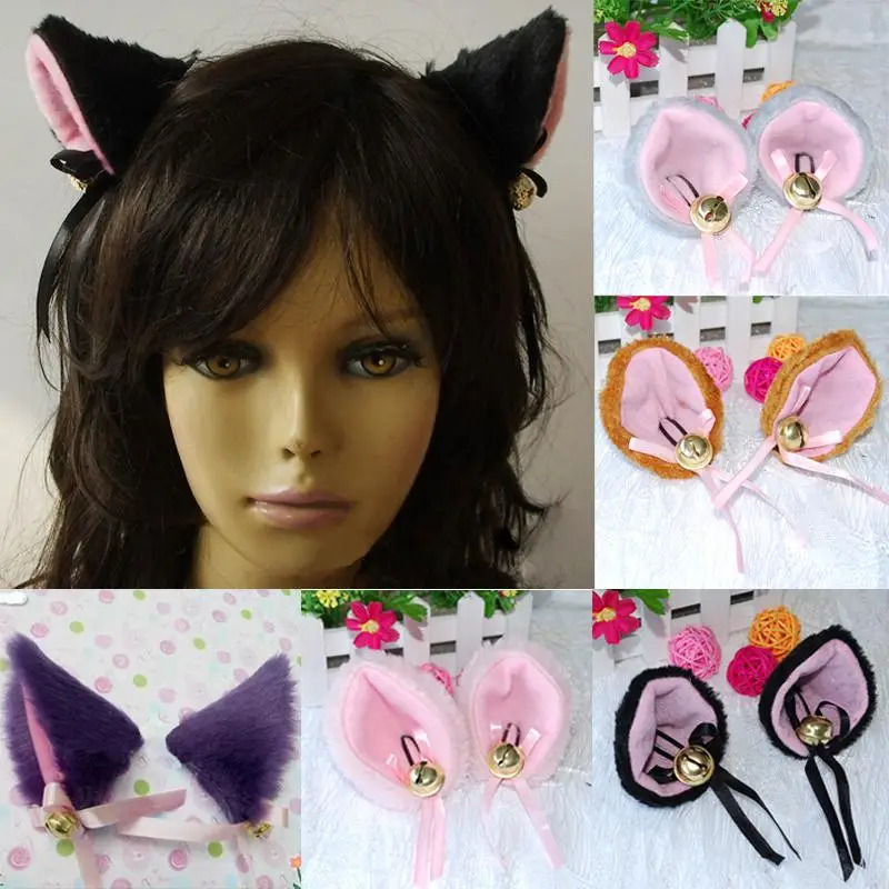 1 Pair Cute Costume Cosplay Orecchiette Ear Cat Ears Hair Clip For Party Decor
