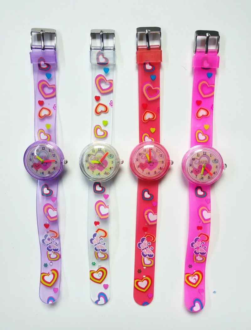 Мультфильм любовь сердце ребенка силиконовый ремешок для часов детские часы кварцевые наручные часы для маленьких девочек мальчиков Дети