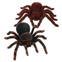 Halloween Remote Control Spider Soft Scary Plush Creepy Infrared RC Tarantula Kid Gift Toy Gift rc scolopendra infrared remote control centipede toy