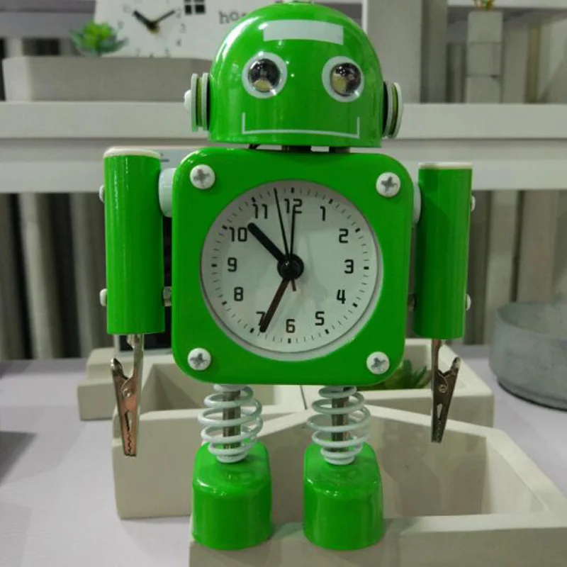 2018 New Creative Children Cartoon Robot Alarm Clocks for Student Personal Mute Metal Making Table Alarm Clocks Single-sided 2018 New Creative Children Cartoon Robot Alarm Clocks for Student Personal Mute Metal Making Table Alarm Clocks Single-sided