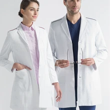 Белое платье оральная ветеринарная больница пластической хирургии и красоты больница рабочая одежда для мужчин и женщин с длинным рукавом доктор Одежда