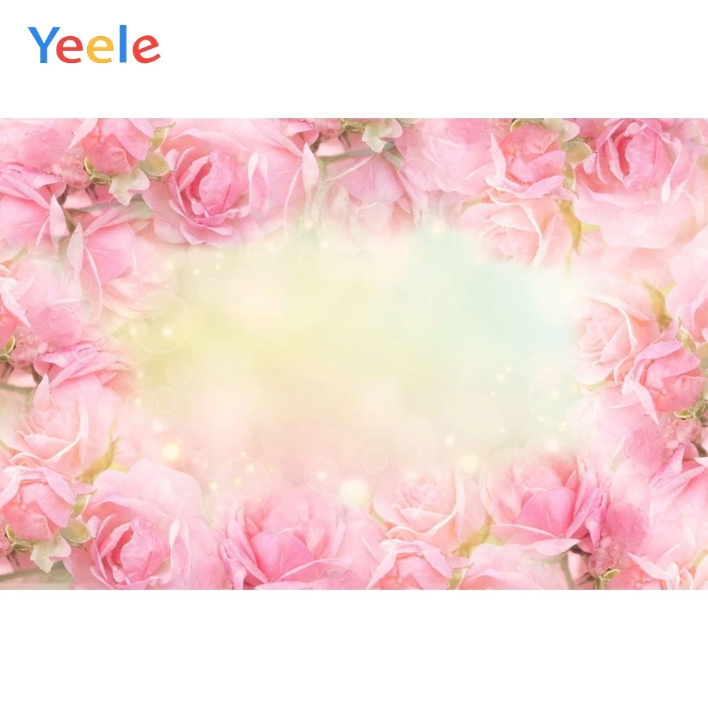 

Yeele Vinyl Pink Flowers Light Bokeh Wedding Photography Backdrop Girl Birthday Party Photographic Background Photo Studio