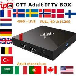 Французский Нидерланды IP tv X96 android tv box 7,1 + IP tv подписка Швеция Бельгия Европа Великобритания США Канада M3U взрослый xxx smart tv box