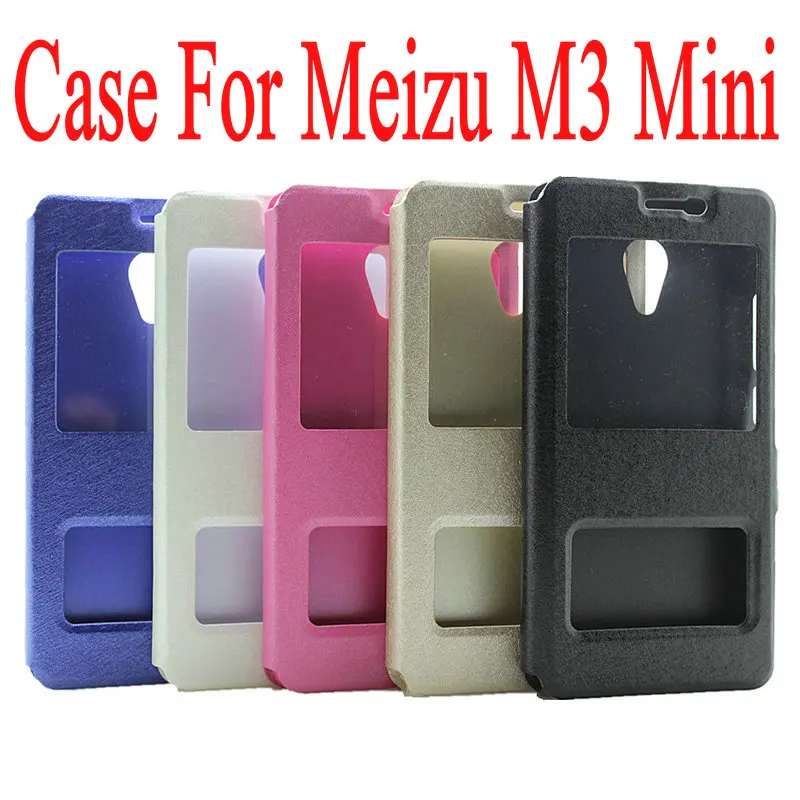 New Silk Flip Leather Stand Cover Case For Meizu M3 Mini M5 M5mini Dual View Window Phone Bag CS01 | Мобильные телефоны и