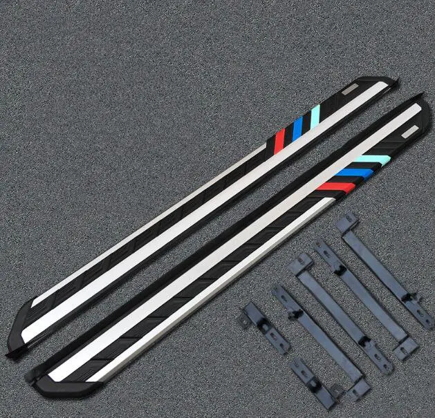 Для Citroen DS7, C5 aircross, C4, C3XR алюминиевый сплав с ПК боковой шаг Защитная планка, защитная подножка с кронштейнами(не сверло отверстие - Цвет: Tricolor style
