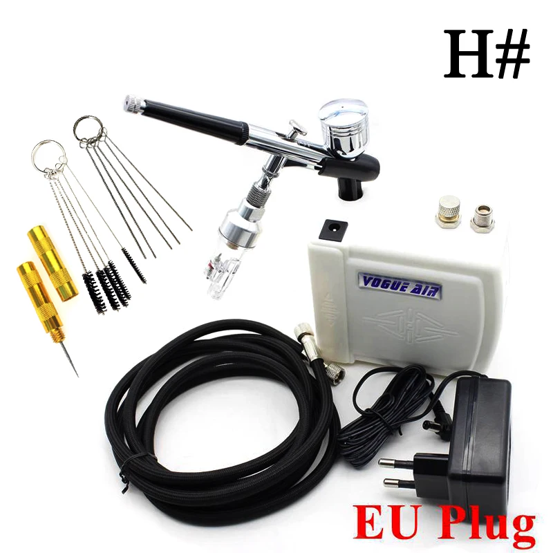 Escova de ar Arma para a Arte do Unha Mini Dupla Ação Airbrush Compressor Kit 12v Pintura Maquiagem Bolo Ofício Modelo Aerógrafo Ferramenta Mais Limpa 18 do prego pintura maquiagem bolo ofício modelo