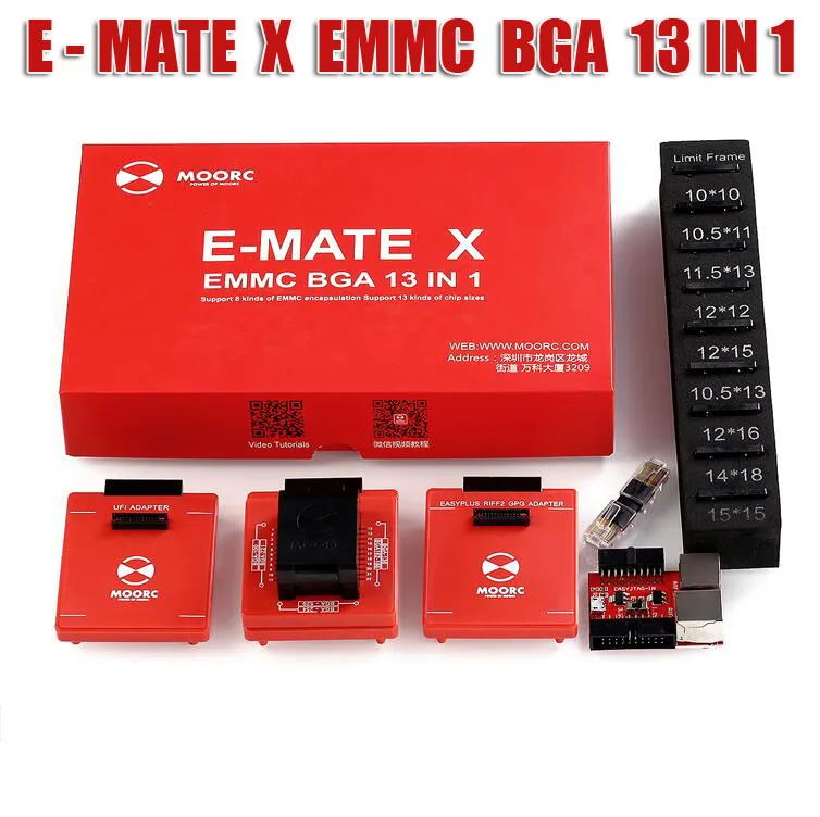 

MOORC E MATE X EMMC EMATE BGA 13 IN 1 for riff easy jtag plus ufi medusa pro and emmc atf box