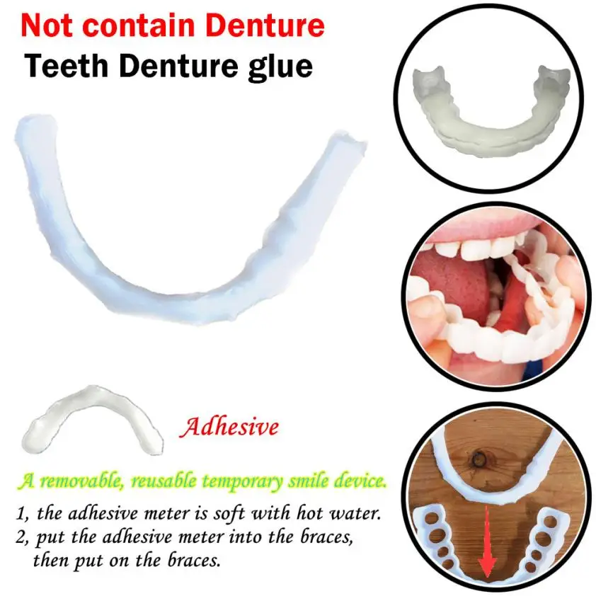 

1pc Temporary Smile Comfort Fit Cosmetic Teeth Denture Glue 8.7