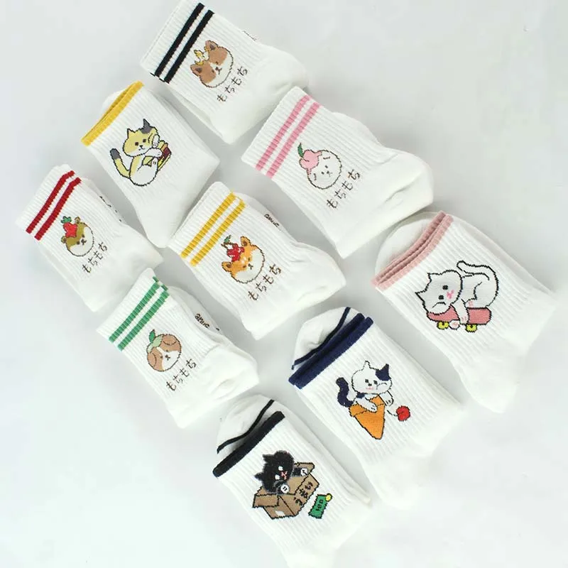 [Cospacool] милые японские забавные носки с изображением животных Kawaii Fruit Sokken Art белые
