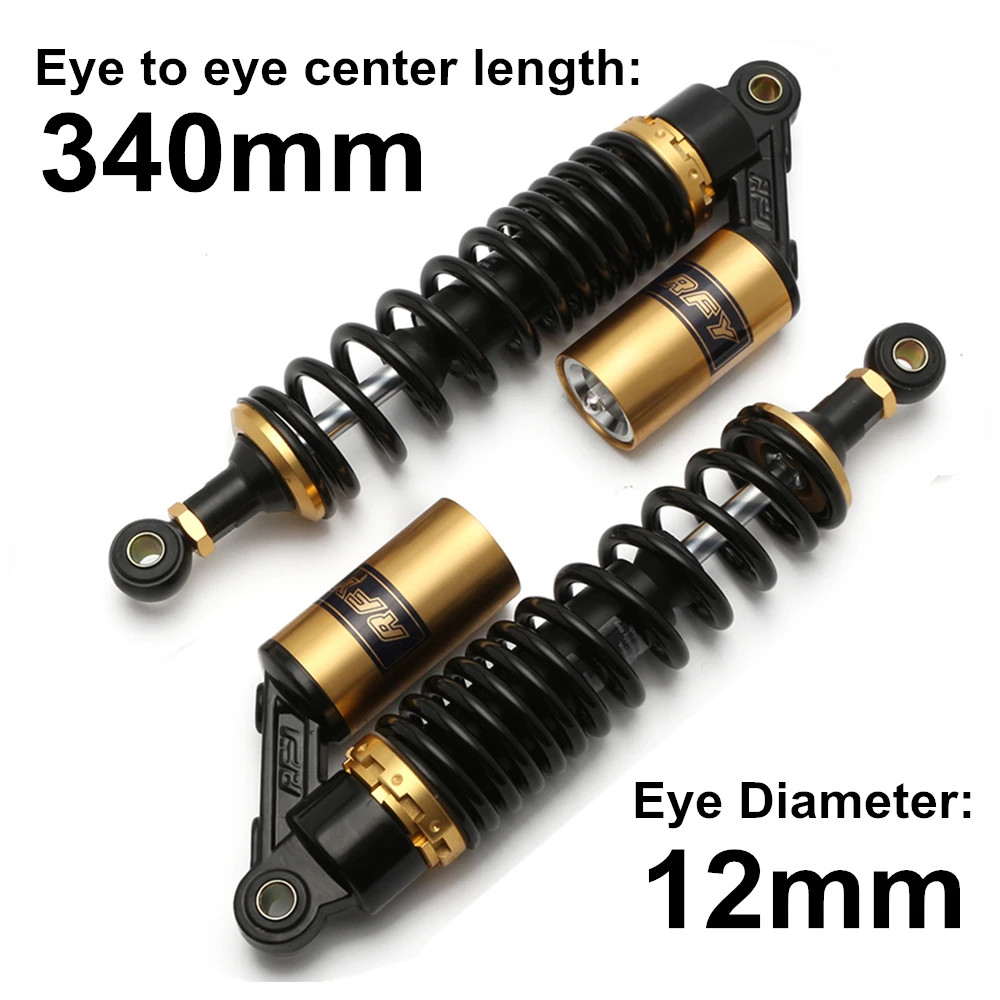 Универсальный 13," 340 мм диаметр глаза 12 мм задний воздушный амортизатор подвеска Весна Мотоцикл Скутер Байк Gokart Quad ATV