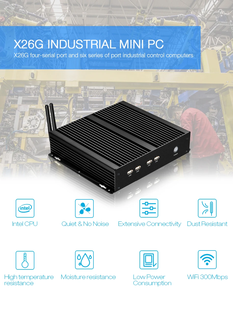 Безвентиляторный мини-компьютер 4 COM Intel Pentium 2117U Mini PC Celeron N2830 Промышленные ПК 4 RS232 высоко передача данных рабочего стола