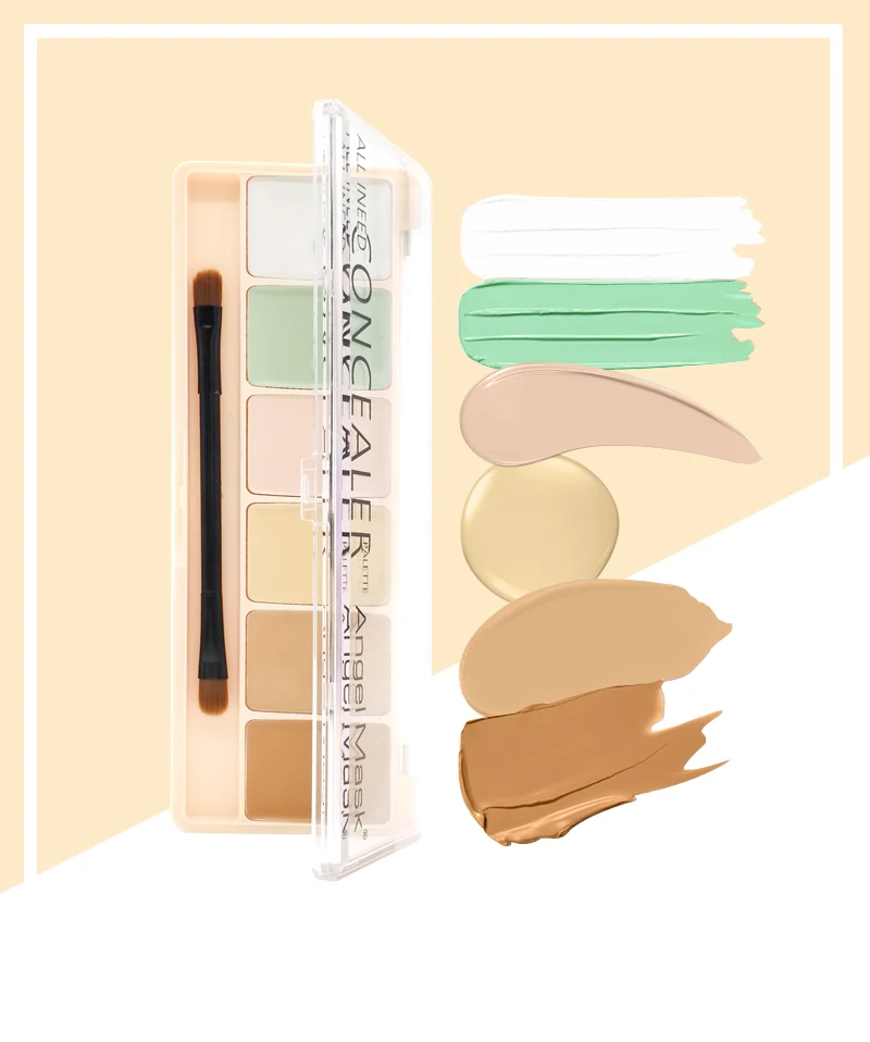ANGEL MASK 6 Colors Makeup Concealer Palette Bronzer Pore Wrinkle Full Cover Concealer Cream Brightener Face Makeup Foundation (2)