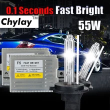 0,1 второй комплект ксенона H7 HID быстрый запуск балласт 12 В 55 Вт F5 H1 H3 H4 H7 H11 9005 9006 881 D2S hid ксеноновая лампа автомобильная фара