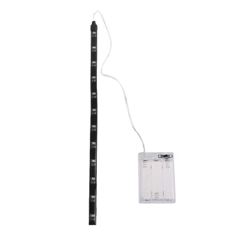 

YAM Portable 30cm 12 LED 3528 SMD Waterproof Flexible Strip Light RGB Battery Box Decor Lamp 6 Colors To Choose