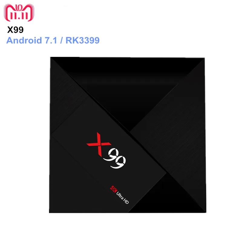 X99 Android 7.1 Smart TV BOX RK3399 4GB RAM 32GB ROM 5G WiFi Super 4K Smart Set TOP BOX Media Player Android TV Box