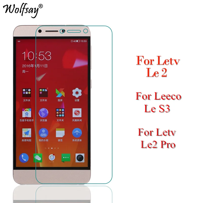 

2PCS For Tempered Glass LeEco Le S3 Screen Protector Letv Le Eco Le 2 Le2 Pro Glass X520 X527 X528 X620 X622 X626 5.5" Wolfsay