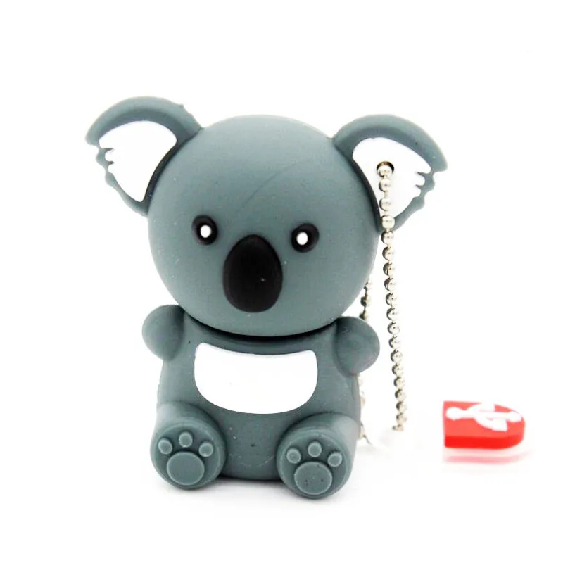 Jaster lovely mini Koala USB флеш-накопитель милые животные подарок мультфильм USB 2,0 4 ГБ/8 ГБ/16 ГБ/32 ГБ/64 ГБ реальная емкость USB карта памяти - Цвет: Gray