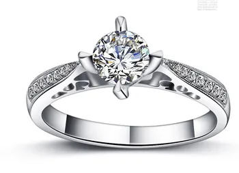 

Classic 1Ct SONA Synthetic Diamonds Wedding Rings for Women Long-Lasting Sterling 925 Silver Luxury Color Ring Gift for friend