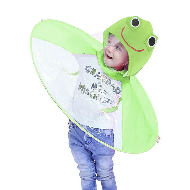 Милый плащ-дождевик с изображением утки из мультфильма; детский плащ-дождевик; UFO; детская шапка с зонтиком; волшебные топы для мальчиков и девочек; ветрозащитное пончо для малышей