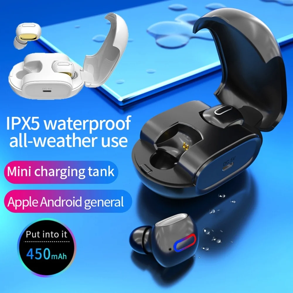 

TWS True 5.0 Bluetooth Earphone Earpiece Mini Twins Stereo Wireless Headset Microphone Wireless Earbuds for All Smart Phone