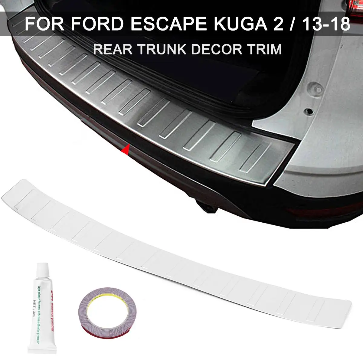 

New Rear Deck Bumper Protector Panel Boot Cover Sill Plate Trunk Trim For For Ford Escape Kuga 2 / 13-18