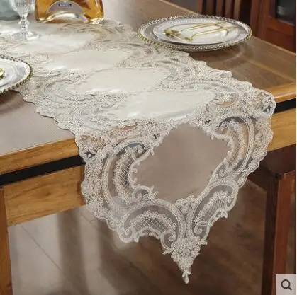 Europe embroidered table runner flag table cover Lace High-end luxury TV cabinet fabric classical coffee table flag embroidery Europe embroidered table runner flag table cover Lace High-end luxury TV cabinet fabric classical coffee table flag embroidery