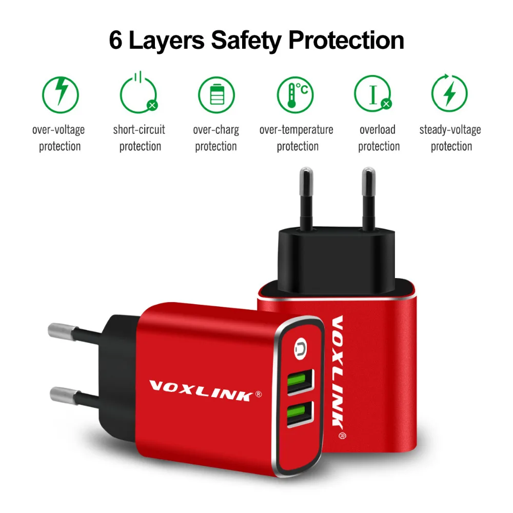 VOXLINK USB настенное зарядное устройство 5V3. 1A Универсальное портативное