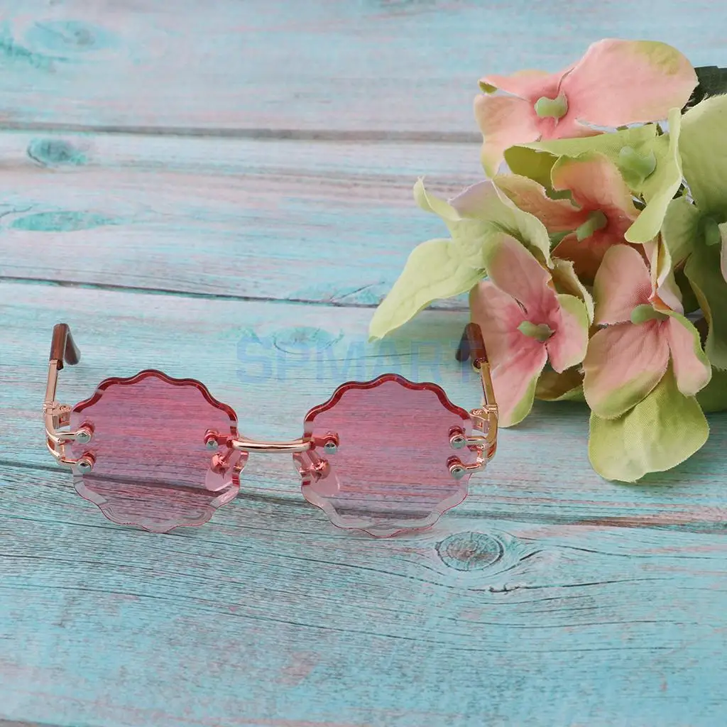 Stylish Metal Frame Glasses Eyewear Wave-shaped Sunglasses For Blythe 12inch Fashion Doll Outfits Dress-up Accessory