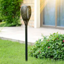 Светодиодный светильник на солнечной батарее с мерцающими лужайками, светильник с пламенем, водонепроницаемый светильник для садового декора, лампа с пламенем, Прямая поставка