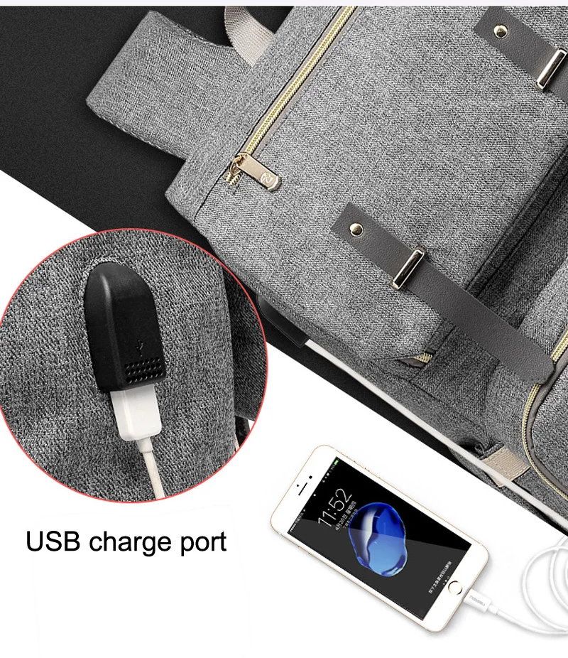 Большая емкость сумка для подгузников USB Детская сумка для подгузников мумия рюкзак папы водостойкая Повседневная сумка для ноутбука usb