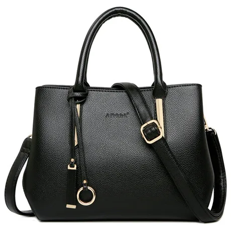 Роскошные сумки, женские сумки, дизайнерская сумка-Кроссбоди из натуральной кожи для женщин, кожаные сумки, женские сумки - Цвет: Черный