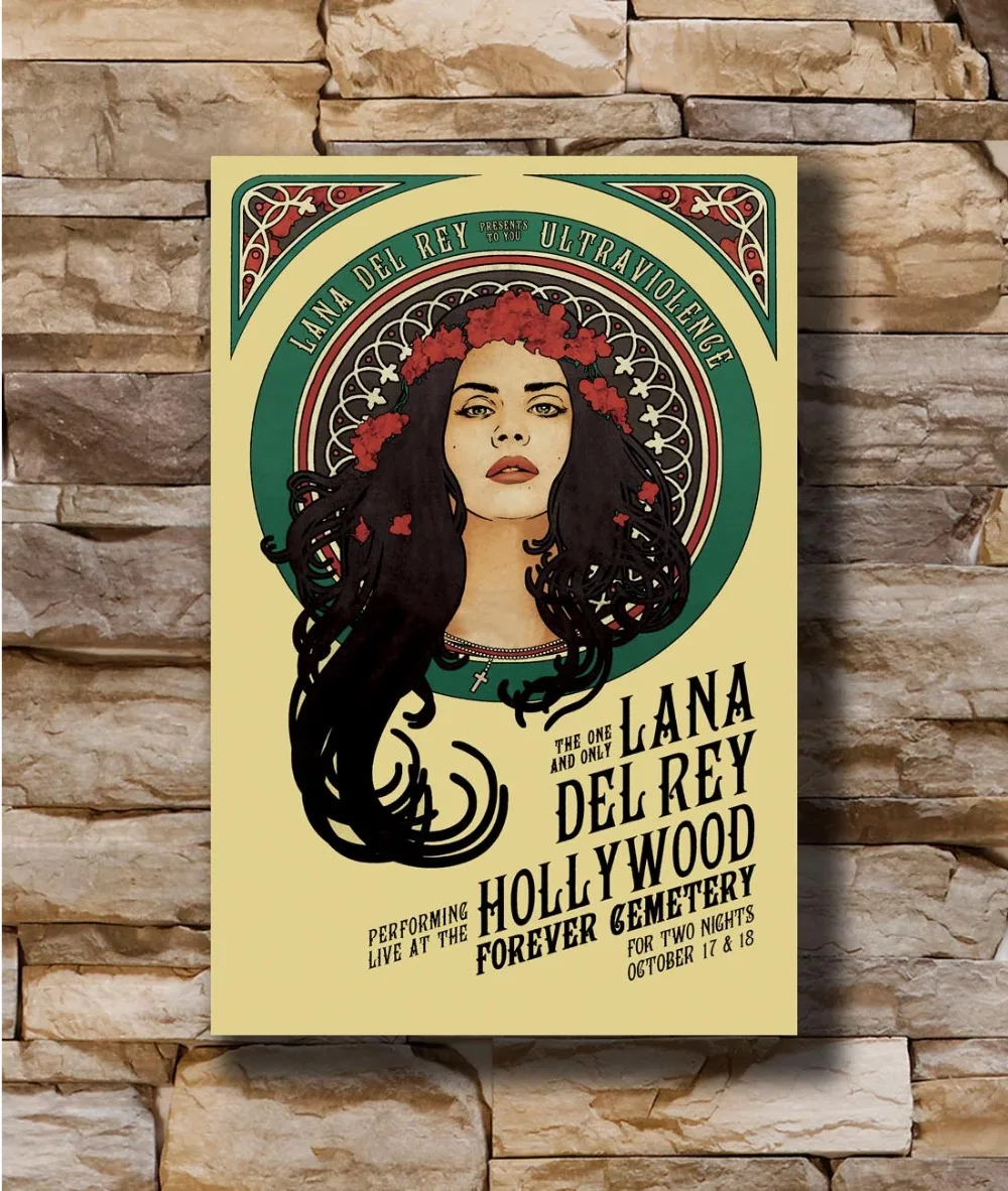 New Custom Lana Del Rey LA to the Moon Silk Poster Wall Decor