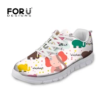 FORUDESIGNS/женская повседневная обувь на плоской подошве с 3D принтом в виде слона; коллекция года; модные удобные весенние туфли на плоской подошве; женские кроссовки; Zapatos