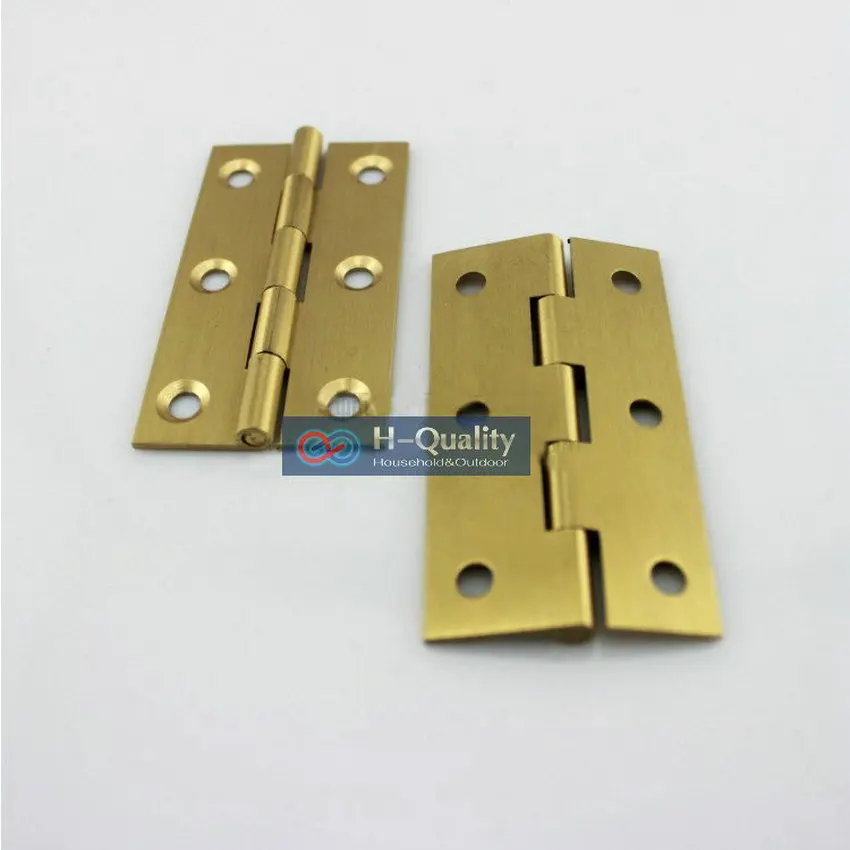 

Free Shiping 10PCS/Lot Door Hardware Beatiful Wire Drawing 2 Inch (50MM) Length Solid Fresh Brass Door Hinge, Cabinet Hinge