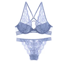 Женские Модные кружевные комплекты нижнего белья с глубоким v-образным вырезом и y-образными лямками для молодых девушек, пуш-ап, сексуальный бюстгальтер, трусики