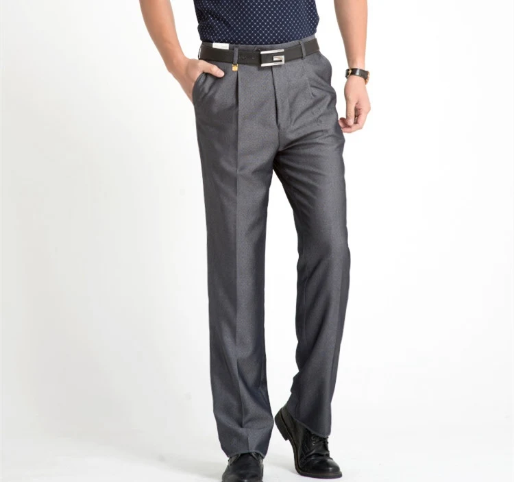 Повседневные Формальные Свадебные мужские костюмные брюки модные облегающие брендовые черные деловые штаны вечерние платья брюки Pantalones Hombre - Цвет: Темно-серый