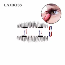 Magnetic Eyelashes 1 Pair/4 Pieces 3D Double Magnetic Lashes Eyelash Extension Natural Long Fake Lashes Handmade Makeup LAUKISS