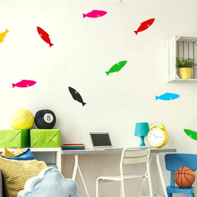 vinyl small fish wall stickers can remove the kitchen toilet glass