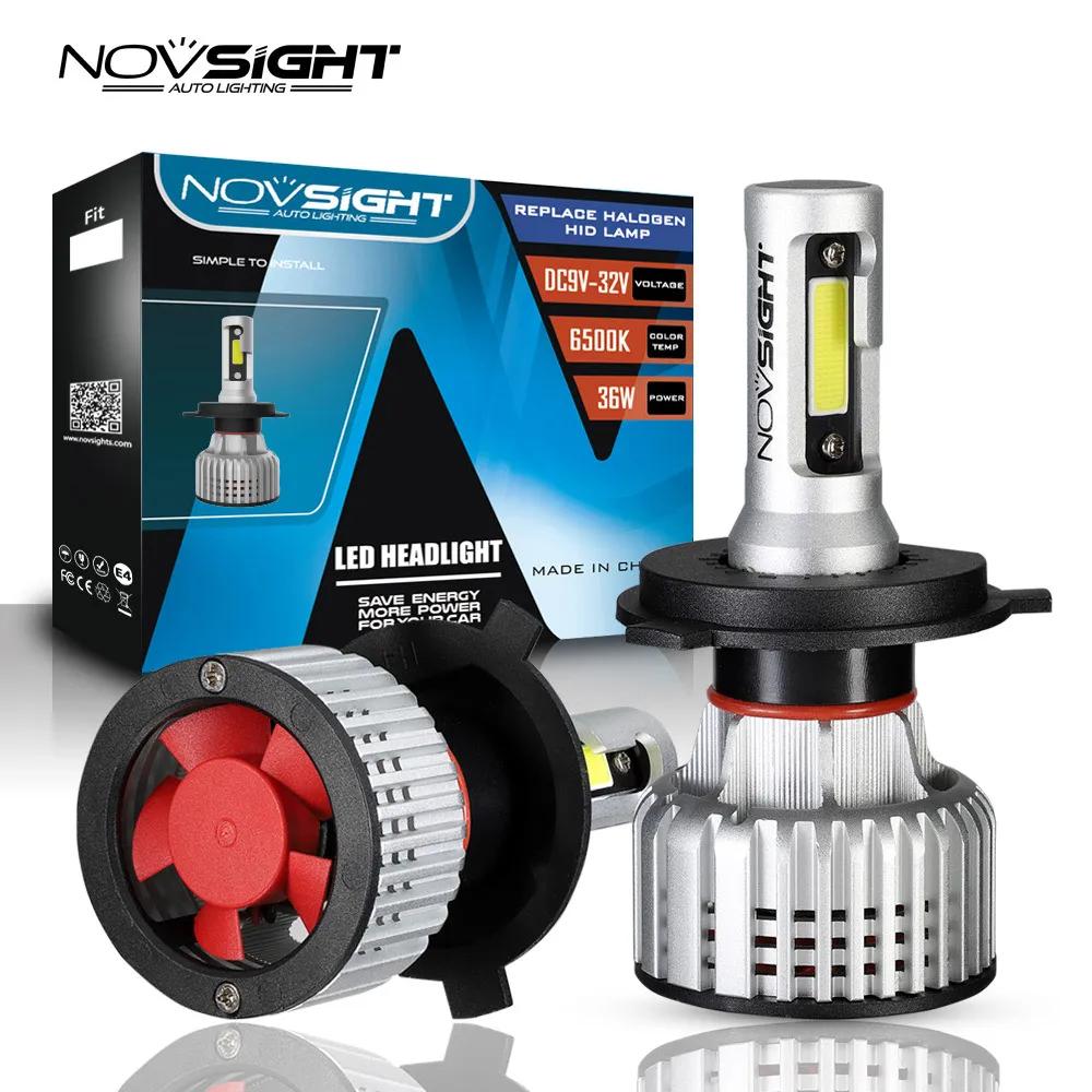 NOVSIGHT super H4 H7 LED 6500K белый H1 H8 H9 H11 9005 HB3 9006 HB4 все в одном мини Автомобильная фара 72 Вт