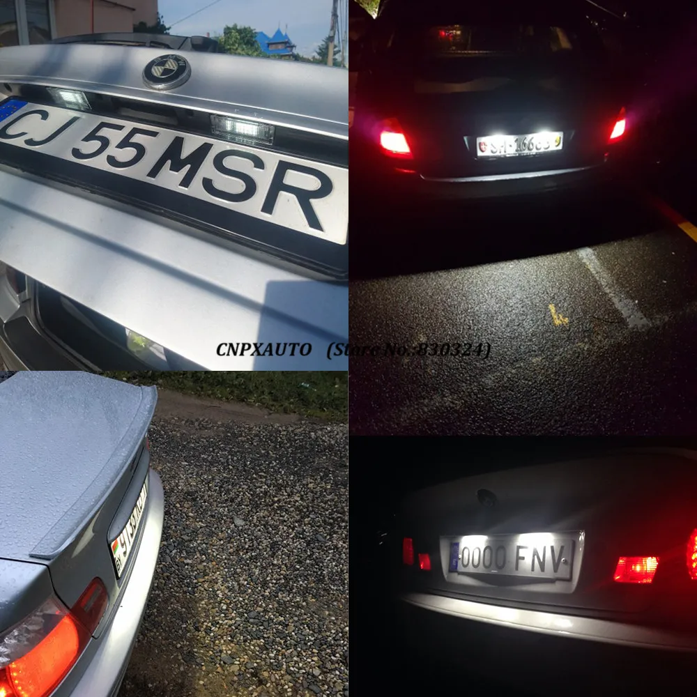 2Pcs18 SMD белый светодиодный номерной знак для BMW E46 325i 328i 330i 4D TOURING 1998 2005|bmw plate led|light