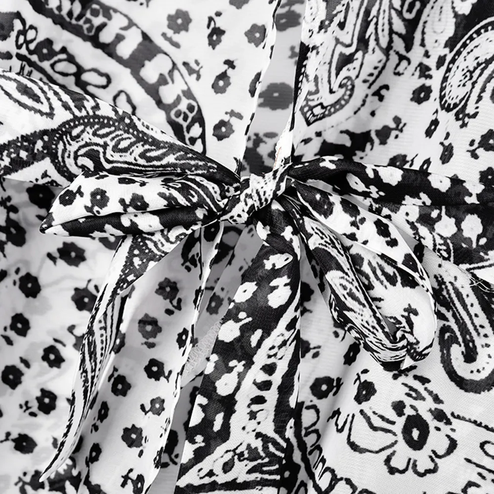 Women Ethnic Print kimono Cover Summer Blouse Tops Suit Bikini Swimwear Beach Swimsuit Smock Blusas Mujer 2019 #5T