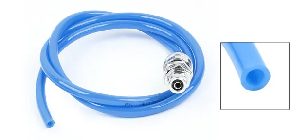13mm Quick Fittings Blue 8x5mm Air Compressor Flexible PU Tube 3.3Ft