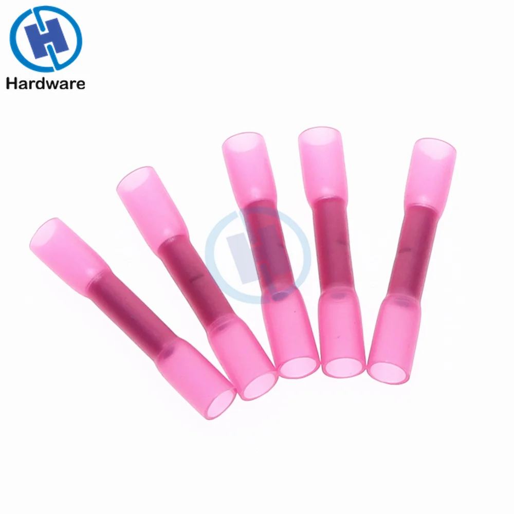 

100Pcs Red 18-22 AWG Waterproof Heat Shrink Butt Connectors Electrical Wire Splice Cable Crimp Terminals Connectors BHT1.25