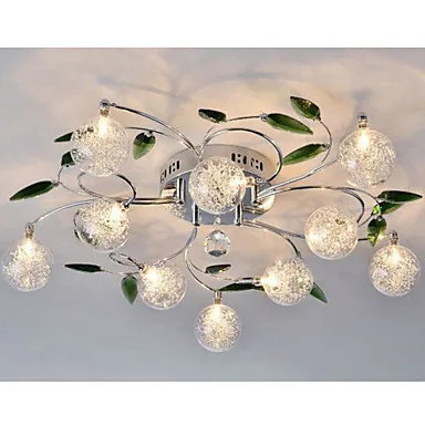 Светодиодный потолочный светильник в форме цветения с алюминиевым заподлицо K9 с 10 лампами,, потолочные светильники