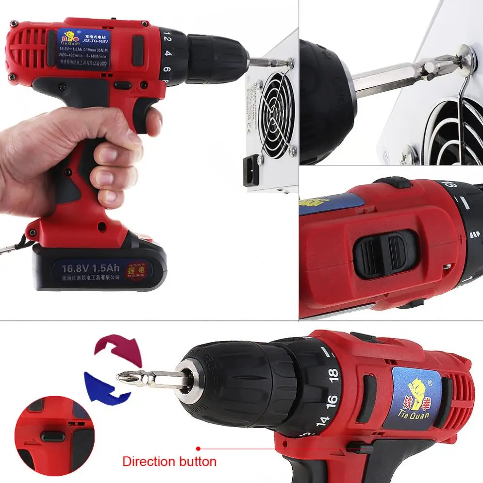 AC 100 - 240V Cordless 16.8V Electric Drill 