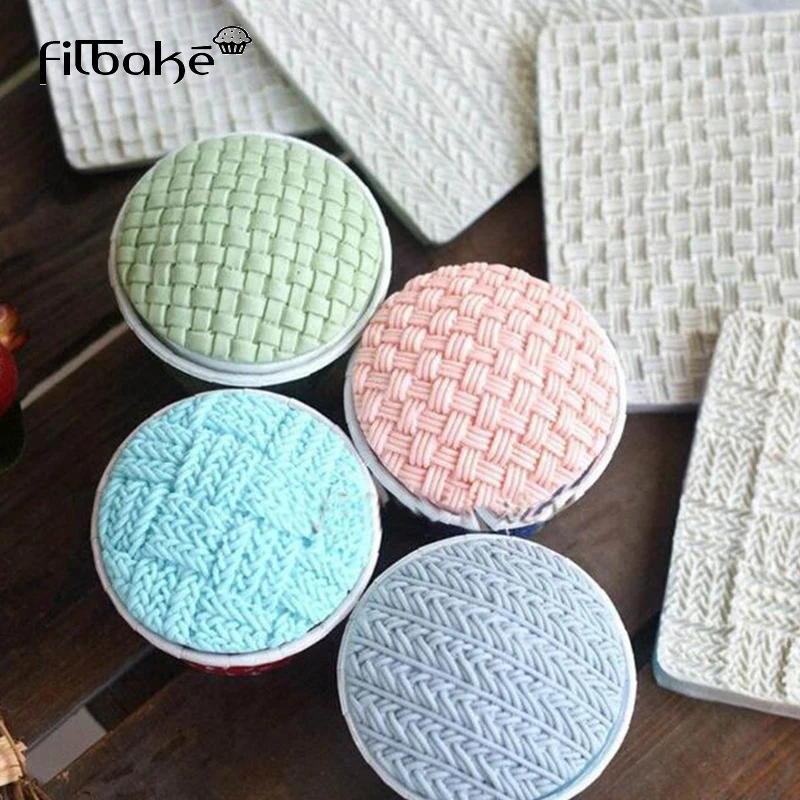 

FILBAKE 3D Pattern Embossed Silicone Mold Relief Fondant Cake Decorating Tools Chocolate Gumpaste Candy Clay Moulds 4 Style