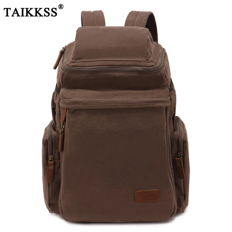 

Wholesale 2019 New fashion men's backpack vintage canvas backpack school bag men's travel bag large capacity travel backpack bag