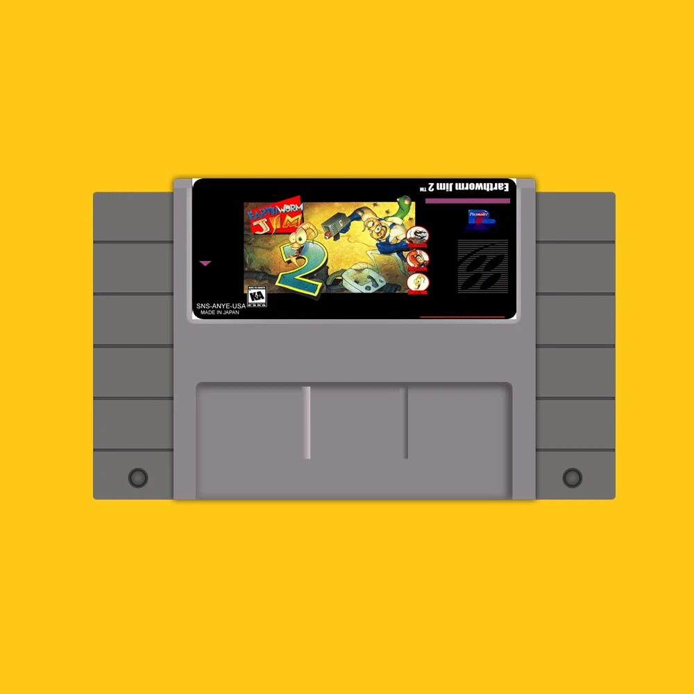 Игровая карта Earthworm Jim 2 46 Pin 16 Bit Grey для игроков в США NTSC | Электроника