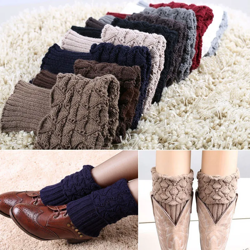 

Hot Sale New Women Ladies Crochet Knitted Shell Design Boot Cuffs Toppers Knit Leg Warmers Winter Short Liner Boot Socks LW09