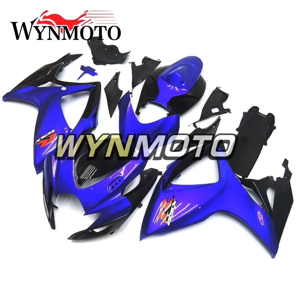 Полный комплект обтекатель для Suzuki GSXR600 750 K6 06 07 год капоты ABS Пластик впрыска темно-синий, черный; большие размеры Новая мотоциклетная обувь корпуса